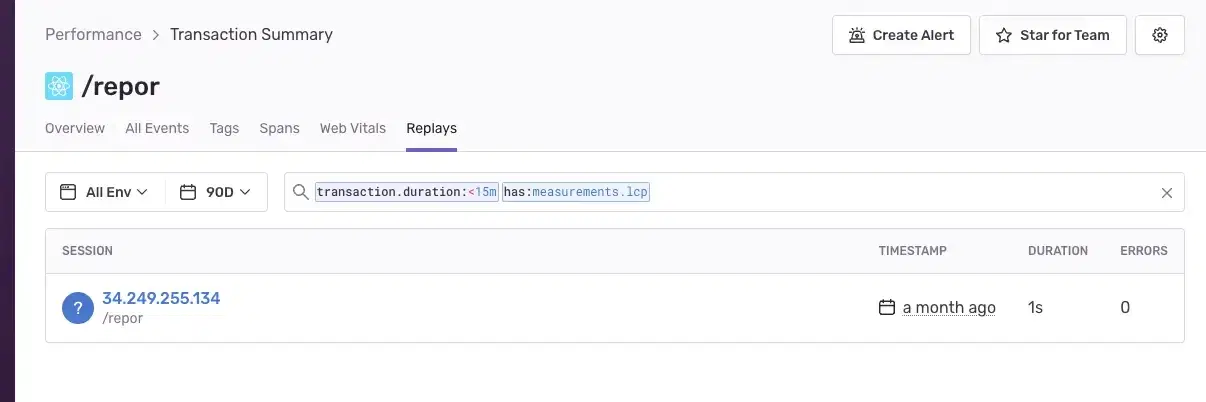 Sentry - Transaction Summary