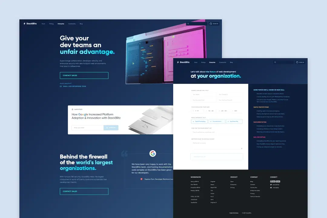 StackBlitz(React) Homepage Image